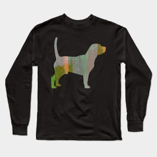 Watercolor Green Beagle Dog Long Sleeve T-Shirt